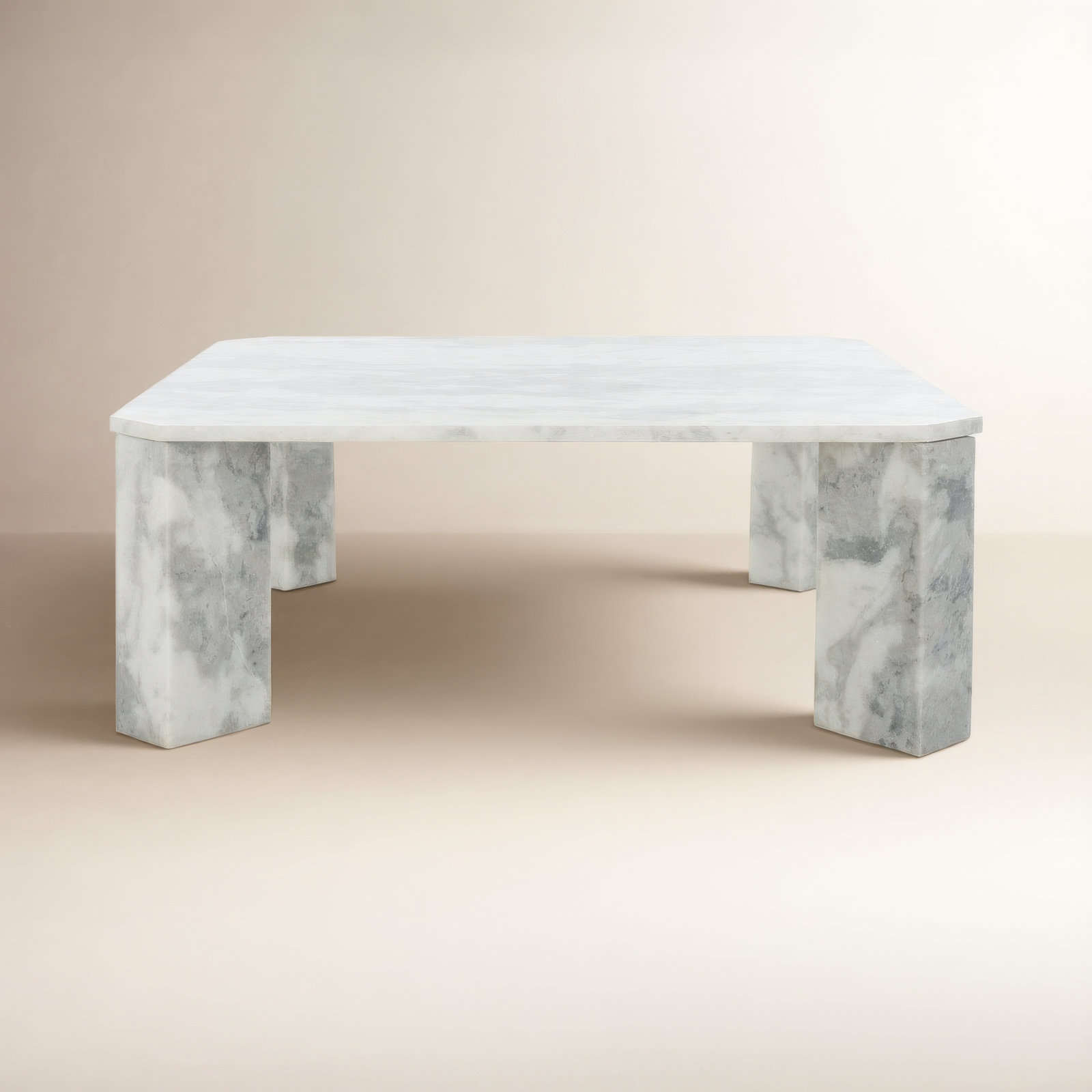 Ghislaine Single Coffee Table, White/Gray