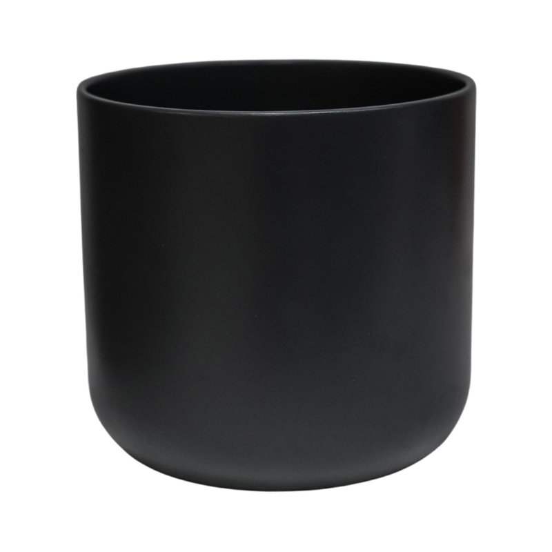 Lisbon Ceramic Indoor Planter, 26cm H 26cm D, Anthracite