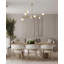 Lustre linéaire transitionnel doré 7 lumières