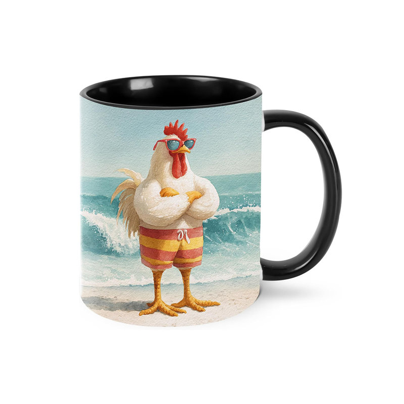 Chicken Coffee Mug for Women Ceramic Tea Cup with Handle 11oz