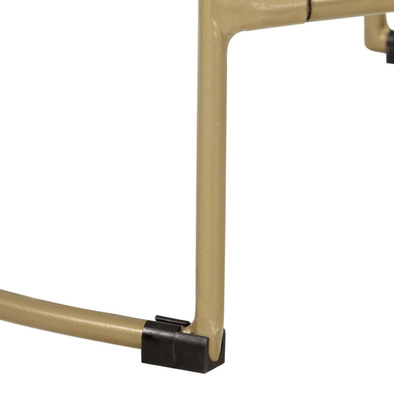 vidaXL Bar Stool Set of 2 Walnut, Brass, Gold, Dark Brown