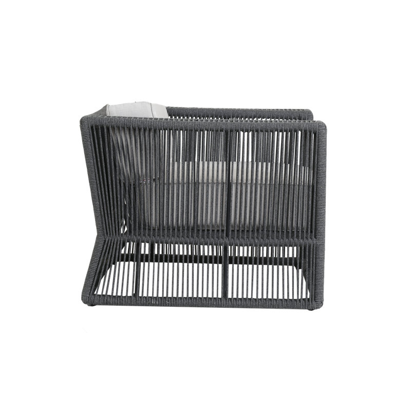 Milano Outdoor Lounge Chair, Echo Ash Sunbrella®, Black