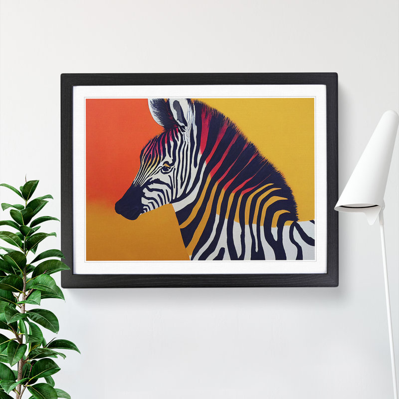 Zebra Vol.3 - Single Picture Frame Painting, Black, 25cm H x 34cm W x 2cm D