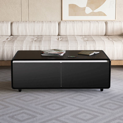 Table basse moderne et intelligente avec réfrigérateur intégré et haut-parleurs Bluetooth