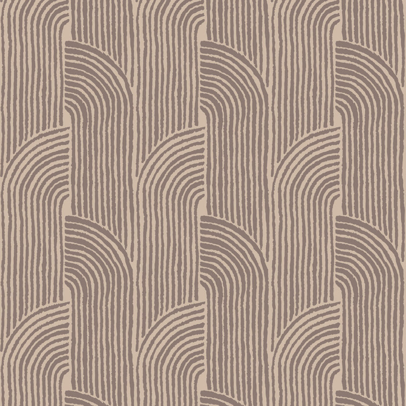 Woven Arcs - Walnut Wallpaper
