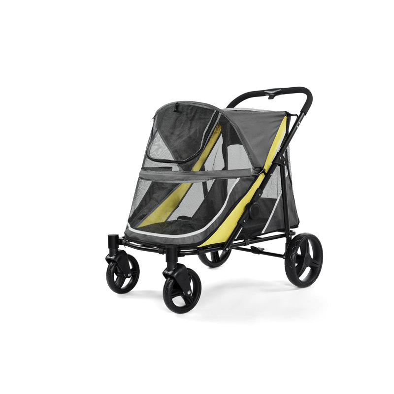 Poussette robuste pour grands chiens, chats, tout-terrain, roues, entrée double, facile