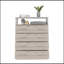 Commode 4 tiroirs Pérou, plateau supérieur, 1 tablette ouverte - gris clair / blanc-980695735
