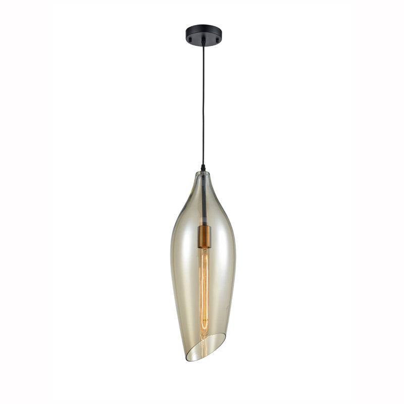 Corbin 1 - Light Unique/Statement Pendant, 366cm H x 20cm W x 20cm D, Amber
