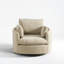 Fauteuil d'appoint pivotant 42,5 po avec revêtement en chenille-1966984989