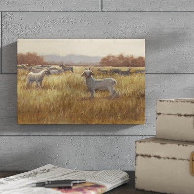 " Grazing Goats I " by Ethan Harper Painting Print
