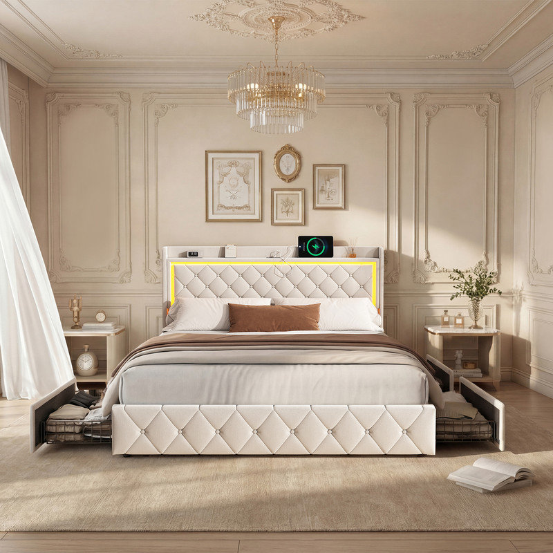 Bed, 214 x 144 cm