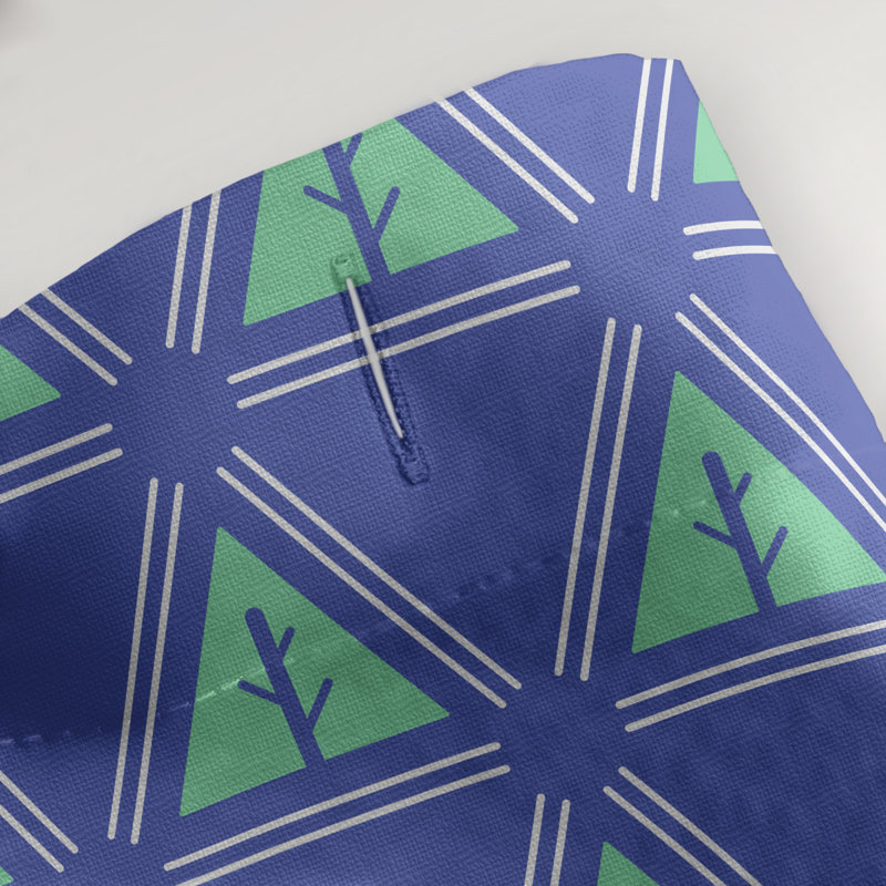 Rideau de douche à arbre simple minimaliste classic, Bleu / Vert