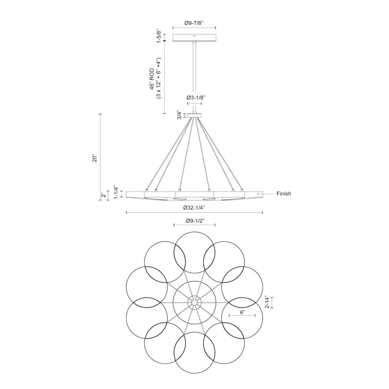 Maestro 1 - Light LED Unique/Statement Pendant, Black
