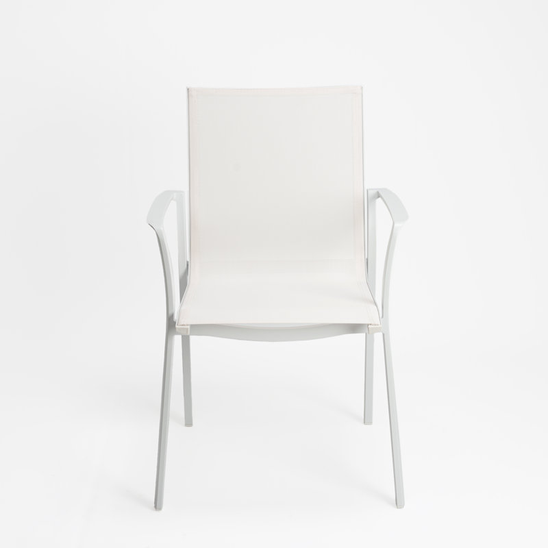 Chaise de patio empilable en aluminium, Blanc