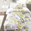 Drap pour édredon simple TG - imprimé botanique à feuilles jaunes et grises, microfibre ultra douce, rembourré, équipé de poches de rangement latérales, comprend édredon, taies décoratives, draps, taies d'oreiller, literie lavable et drap-128603813