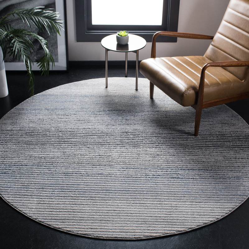 Tapis à rayures Breslin Performance, Circulaire 6 pi 7 po x 6 pi 7 po
