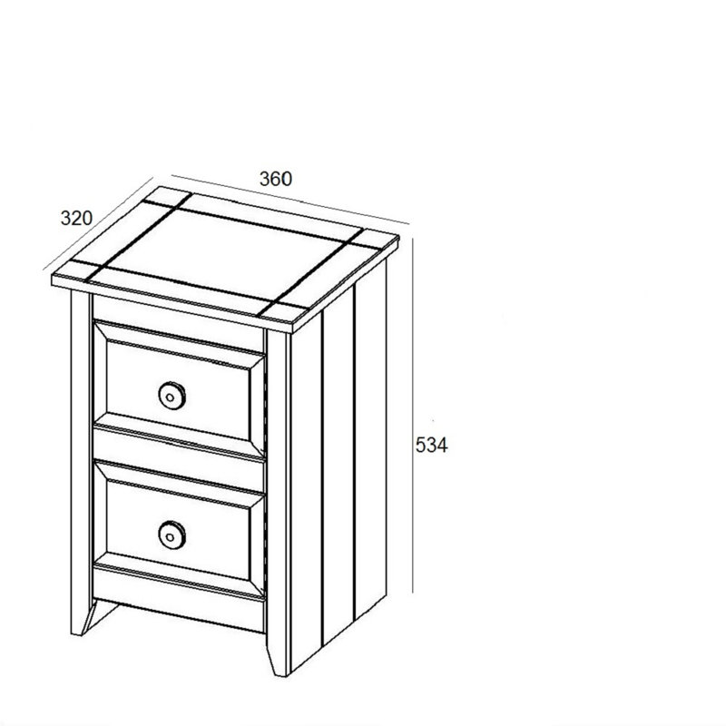 Irmtraud 36cm W Bedside Table