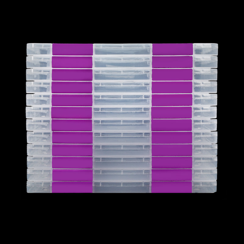 Ensemble de boîtes d'archivage, H 0,78 po x l 12,2 po x P 9,05 po, Blanc / Mauve