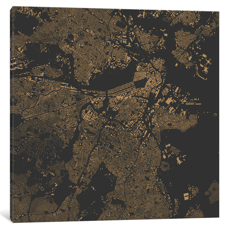 « boston », impression sur toile tendue, H 37 po x l 37 po x P 1,5 po, Pas de tapis, Toile tendue