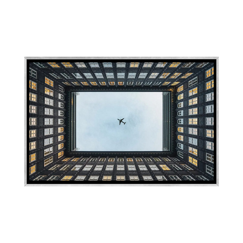 Hamburg - The Chile House - Framed Wall Art Print, 26" H x 40" W, Framed Print without Mat, Silver