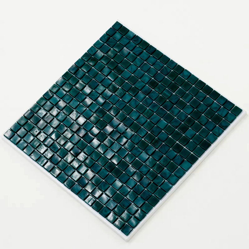 Carreau de mosaïque pour mur et plancher en verre 0,6 po x 0,6 po Skosh, Dark Green