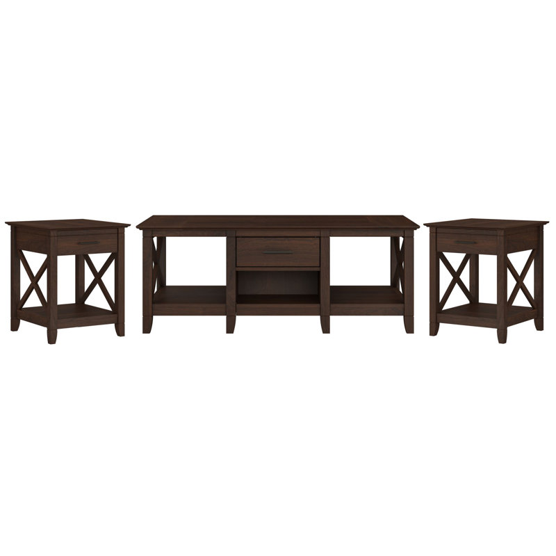 Ensemble de tables basses 3 pièces Huckins, Cerise Bing