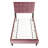 Modern Twin Bed With Linen Upholstery - Adjustable Headboard For A Customizable Bedroom Pink Blend Supportive Structure-1404865334