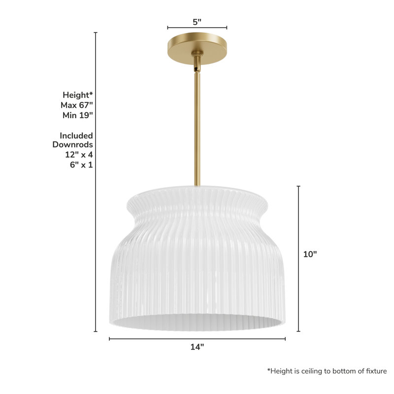 Hunter x Jasmine Roth Harlowe 1 Light Pendant Ceiling Light Fixture