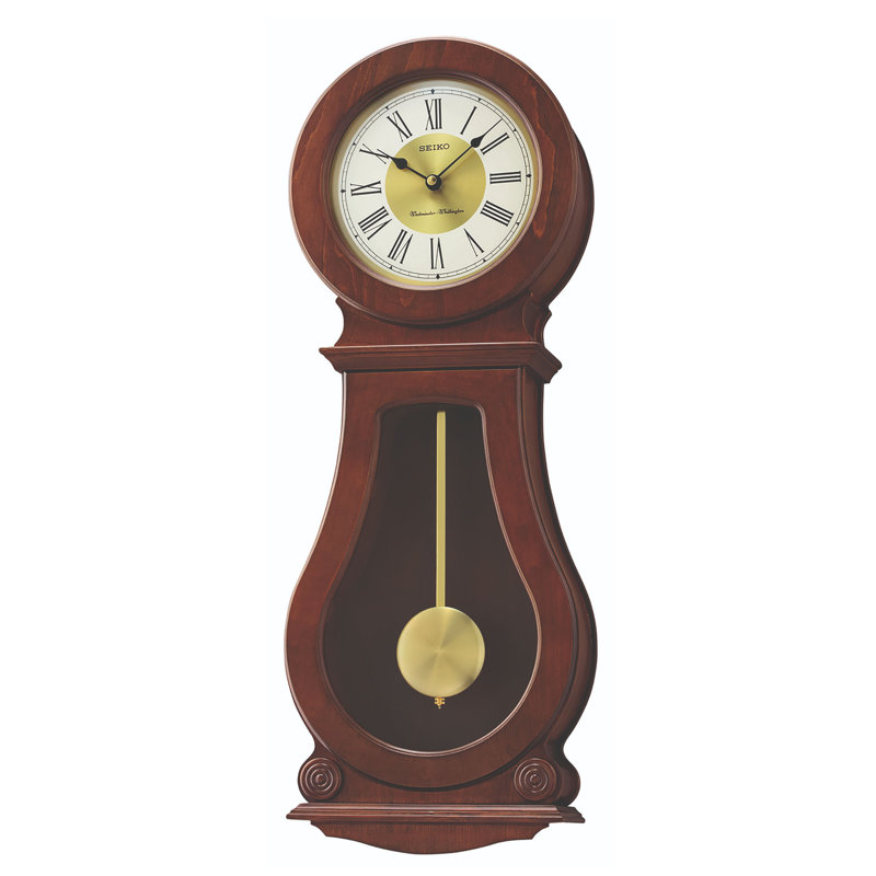 QXH071BLH Pendulum Wall Clock, Brown