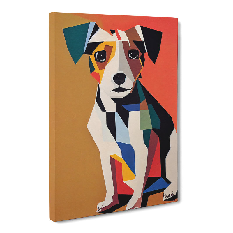 Dixion Jack Russell Terrier Geometric Vol.2 - Wrapped Canvas Print, 50cm H x 35cm W x 3cm D