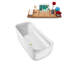 Baignoire de trempage autoportante en acrylique 67 "avec drain et plateau en bambou 67" Streamline-97619545