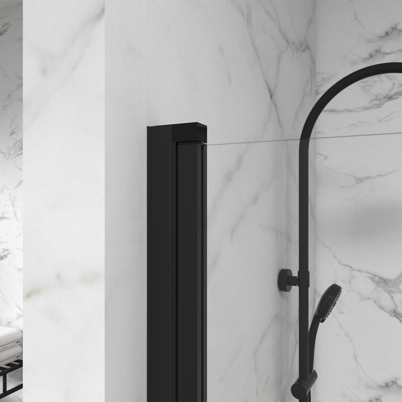 Bathtub Screen Panel Shower Door 180° Pivot