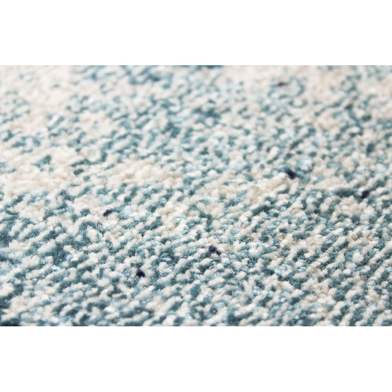 Tapis abstrait bleu / tangerine Coughlin, Tapis de couloir 2 pi 6 po x 8 pi