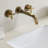 Double Cross Handles Wall Mounted Bathroom Faucet-113953260
