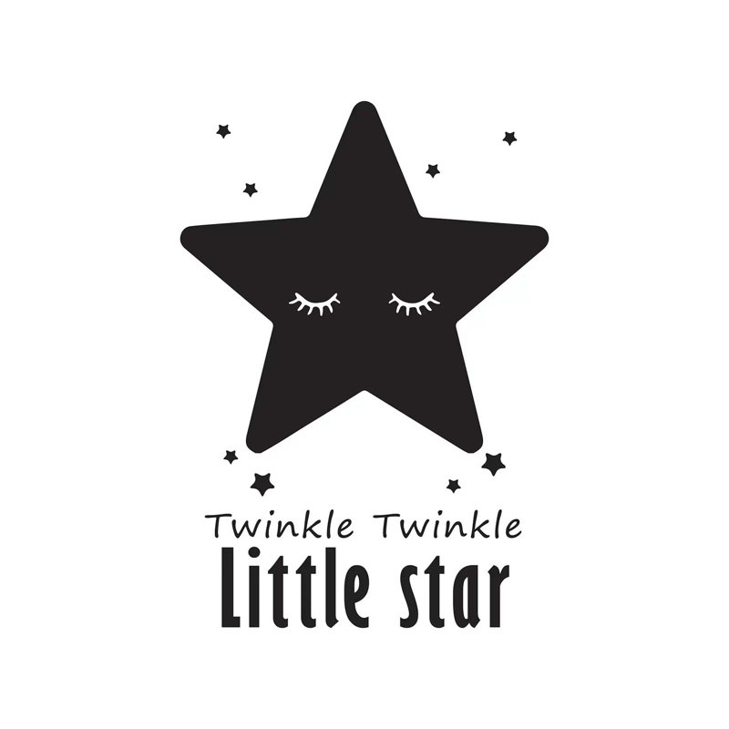 Twinkle Little Star - impression d'art graphique, Pas de tapis, Toile tendue, H 48 po x l 32 po x P 1,5 po