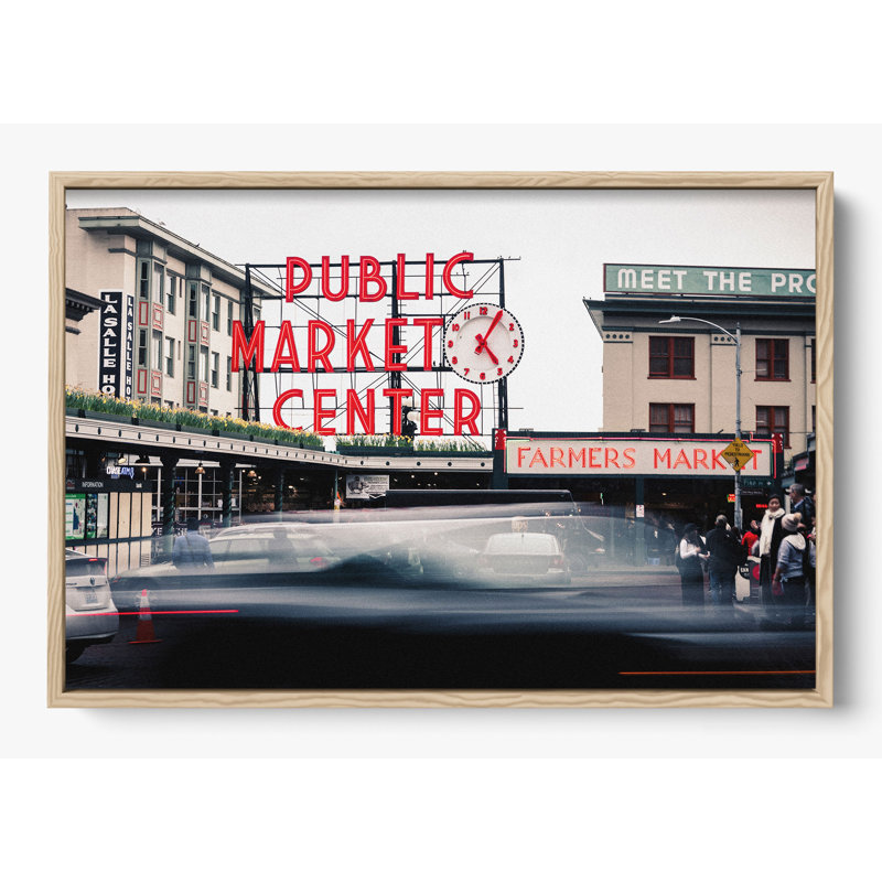 «Seattle Pikes Public Market», Non, Bois naturel, 18 x 14