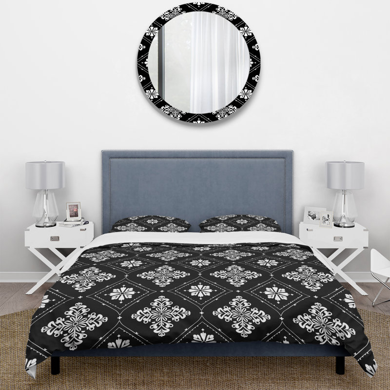 White Black Diamond III - Traditional Duvet Cover Set, King Duvet Cover + 2 King Shams