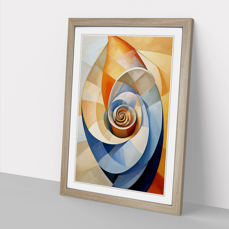 Seashell Cubism Art - Framed Print