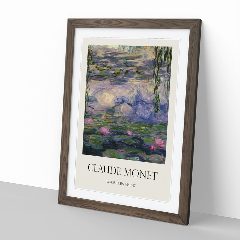 Water Lilies Lily Pond Vol.11 by Claude Monet - Picture Frame Art Prints, 65cm H x 48cm W x 2cm D, Walnut Framed
