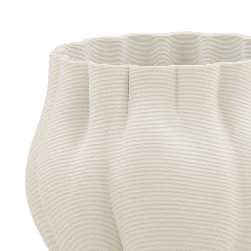 Kaori Vase Ivory, 9.45" H x 90.6" W x 9.06" D
