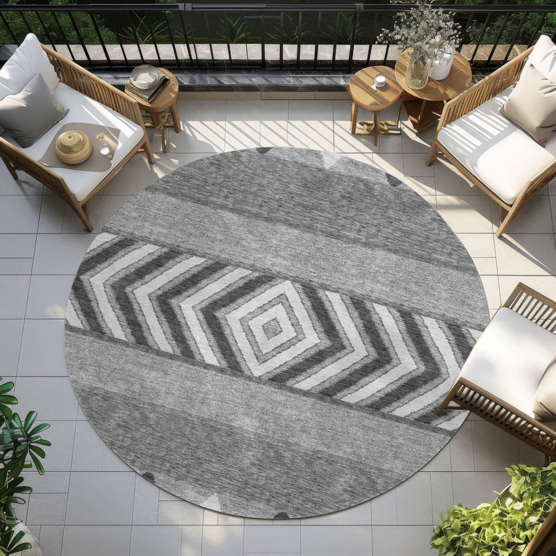  Chayden Area Rug with Non-Slip Backing, Round 8'