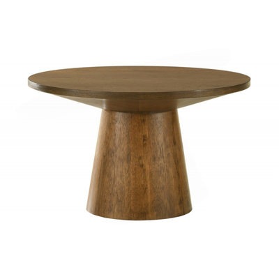 29 po Table basse ronde en bois pour salon moderne avec base à piédestal (table incluse seulement)