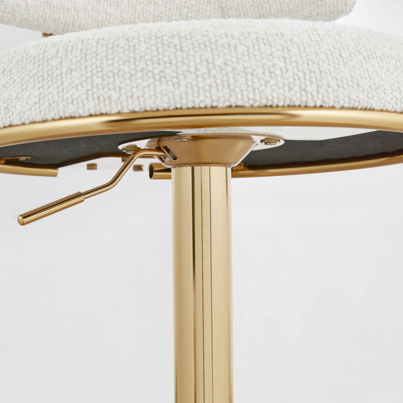 Tabouret pivotant à hauteur réglable, Doré, Doré