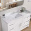 Dessus de meuble-lavabo à dossier rectangulaire l 54 po x H 4 po en pierre reconstituée blanc Carrara