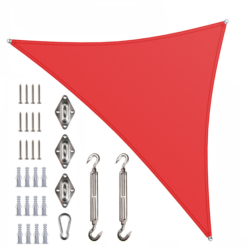 Toile d'ombrage triangulaire, Rouge, 16 pi x 16 pi