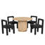 Ensemble de 2 chaises d'appoint à dossier carré, noir foncé, pour salle à manger moderne