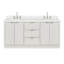 Meuble-lavabo double 72 po en bois massif avec plateau en quartz blanc 1,5 po et lavabo rectangulaire blanc chaud-691596532-691596535