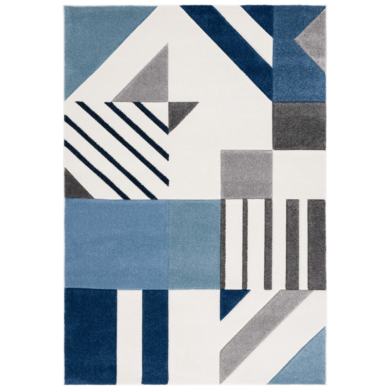 Tapis à motif géométrique Jeromie Performance, Rectangle 6 pi 7 po x 9 pi