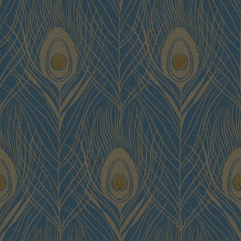 Bonelli 10.05m x 53cm Metallic Finish Paste the Wall Wallpaper Roll, Blue/Yellow