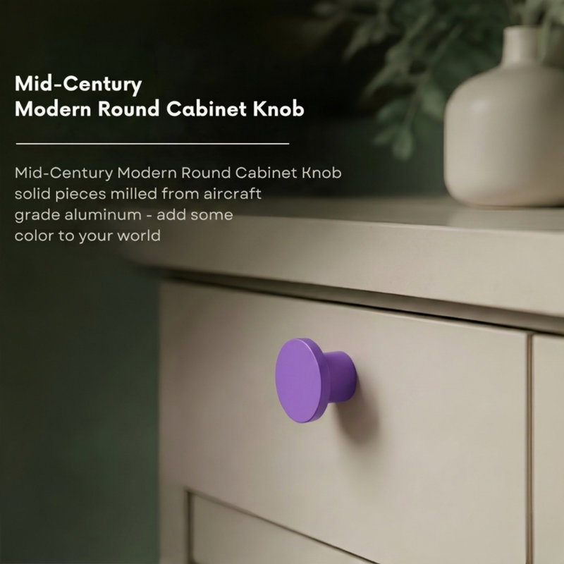 1" Diameter Circle Knob, Royal (Purple)